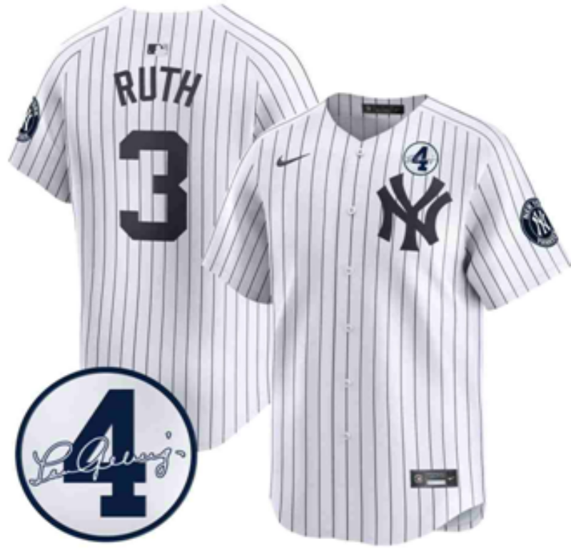 Men 2026 New York Yankees #3 Ruth white Nike MLB Jersey 0701